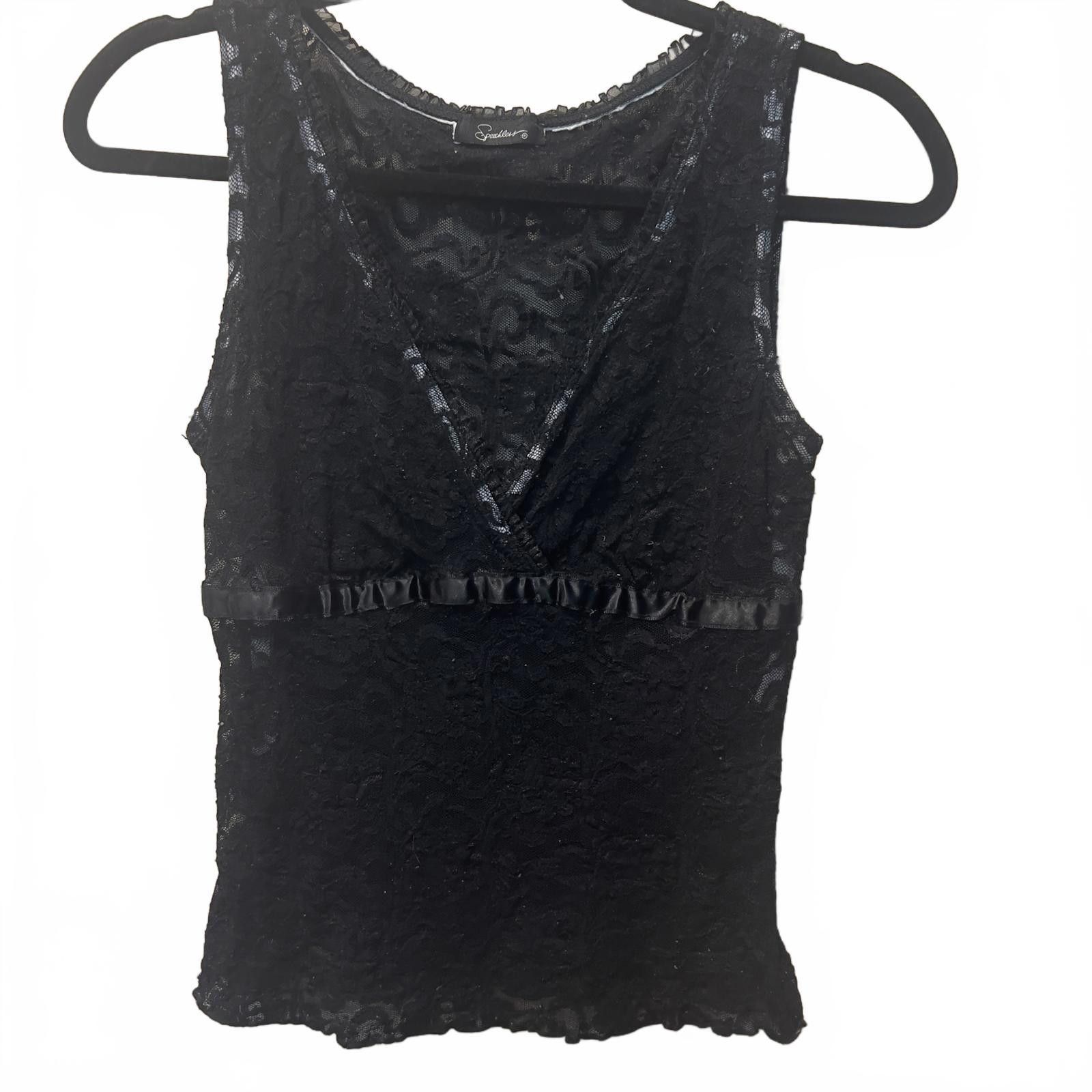Other Speechless Women's Black Lace Sleeveless Top Size M / US 6-8 / IT 42-44 - 1 Thumbnail