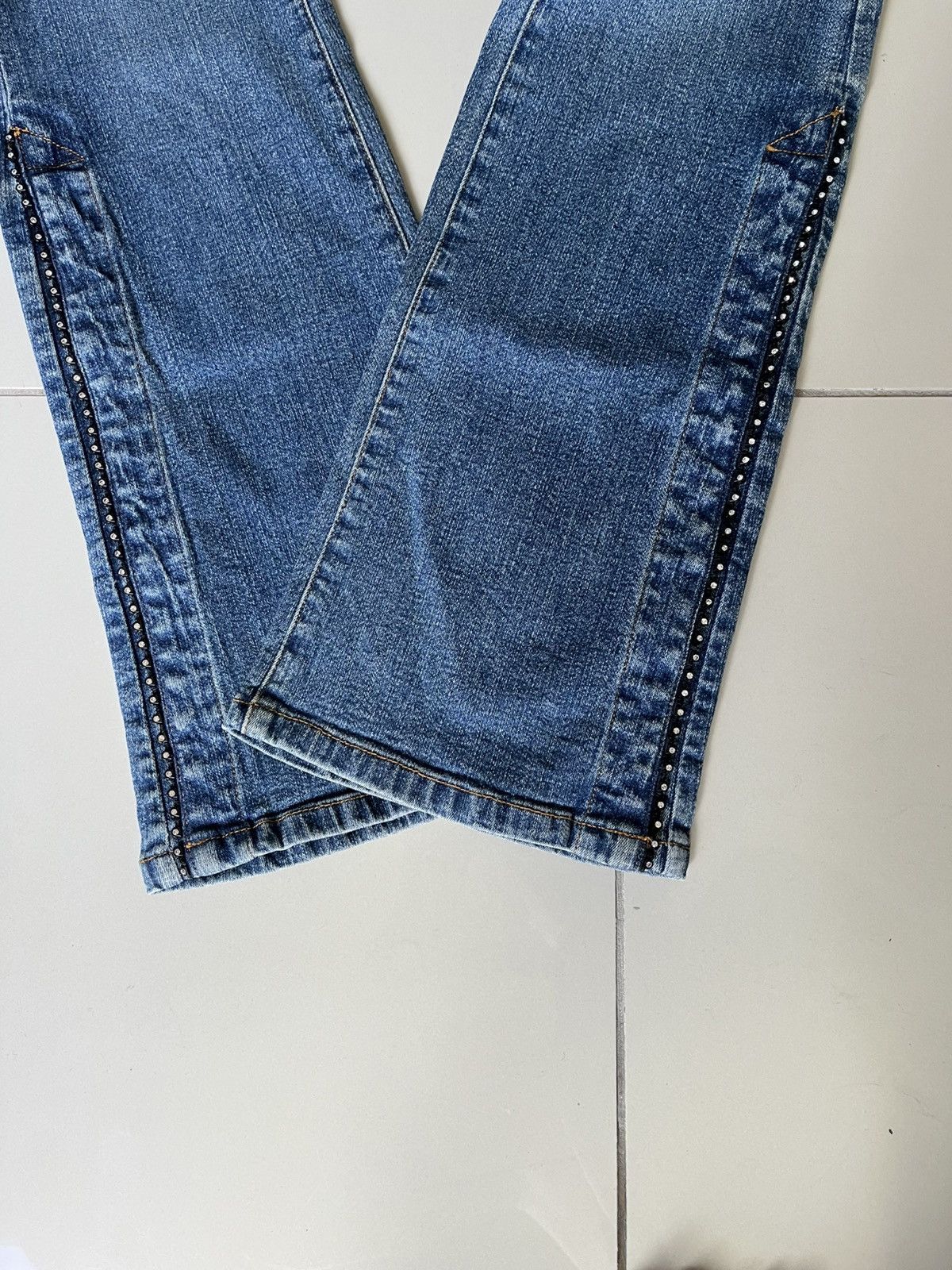 Japanese Brand Issey Miyake Inspired Image Japan Diamond Bootcut Jeans Size 28" / US 6 / IT 42 - 4 Thumbnail