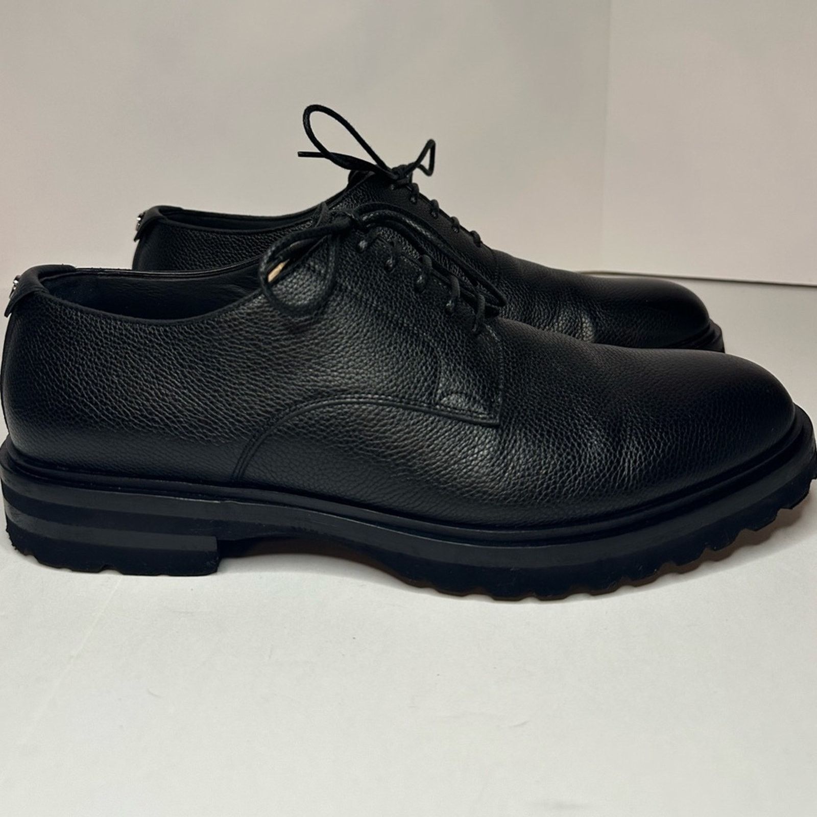 Dolce & Gabbana Black Grained Calf-skin Derby Shoes US 10 Lace Vibram Sole Size US 10 / EU 43 - 6 Thumbnail