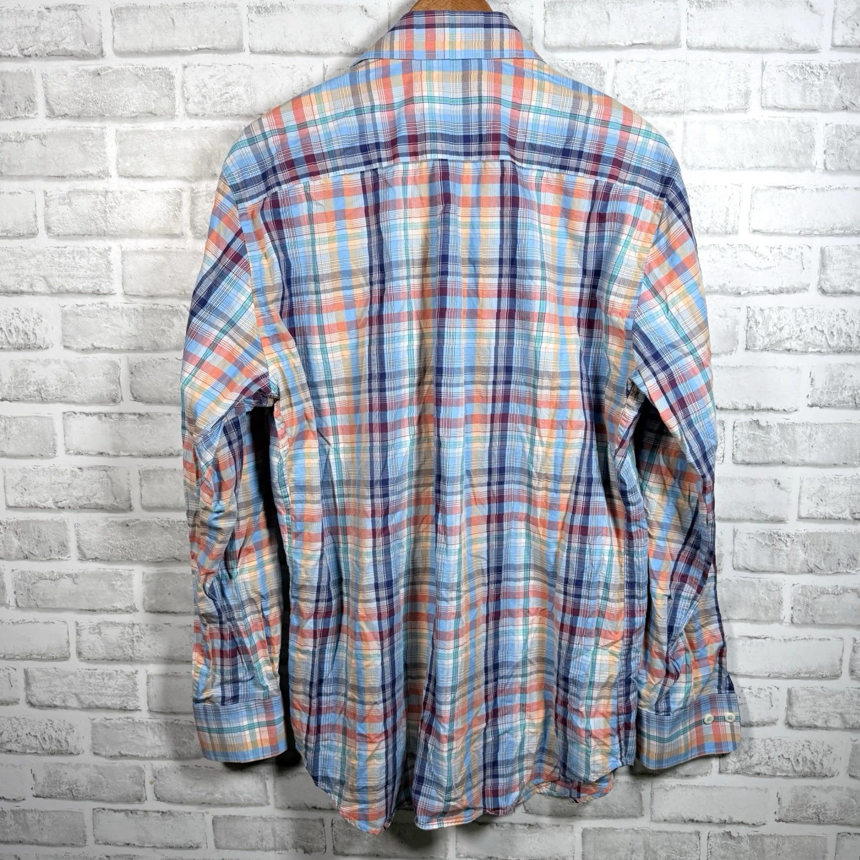 Peter Millar PETER MILLAR Cotton Plaid Button-Up Shirt Long Sleeve Men's Size L Multicolor Size US L / EU 52-54 / 3 - 5 Thumbnail