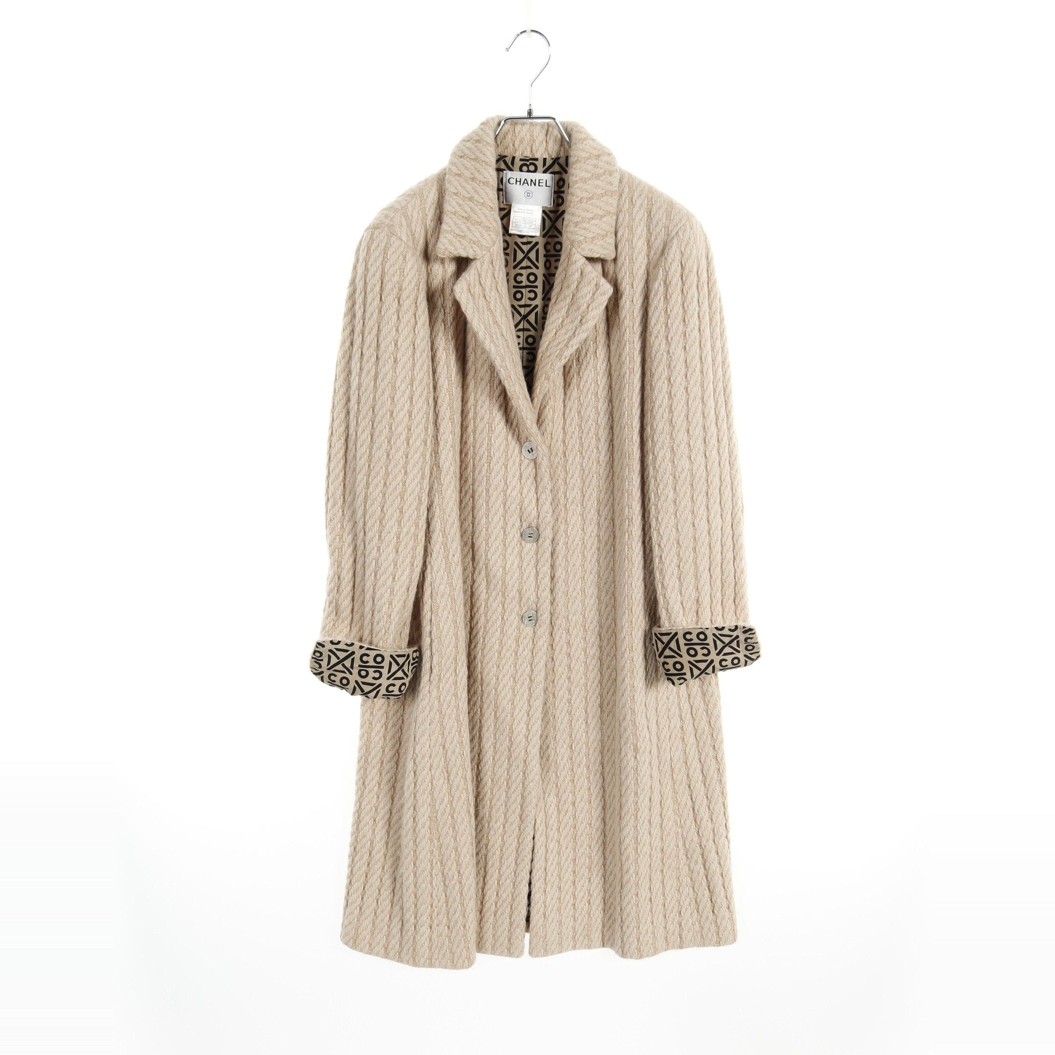 image of Chanel Long Coat Alpaca Wool Beige 00A, Women's