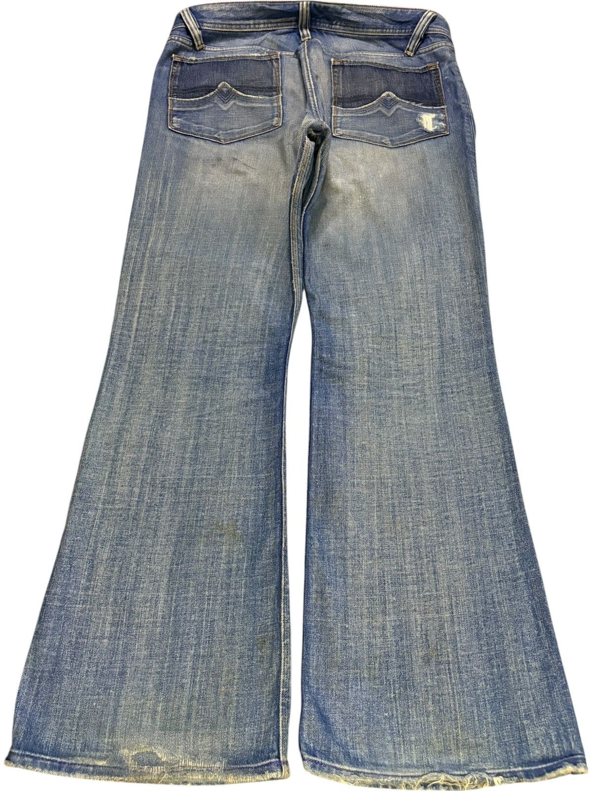 Diesel Vintage Diesel Button Fly Mud Wash Distressed Rip Flare Jean Size US 37 - 2 Thumbnail