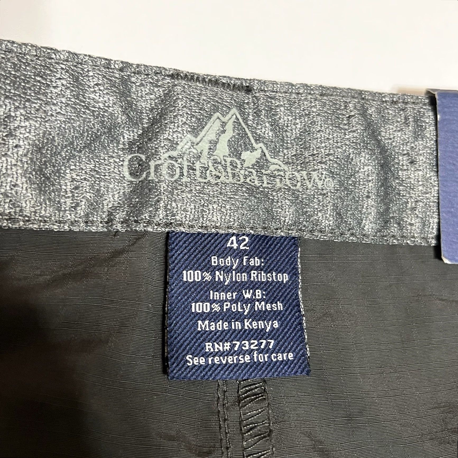 NWT Croft & Barrow Cargo Shorts Mens 42 Nylon Belted Hiking Outdoor Pockets  Gray