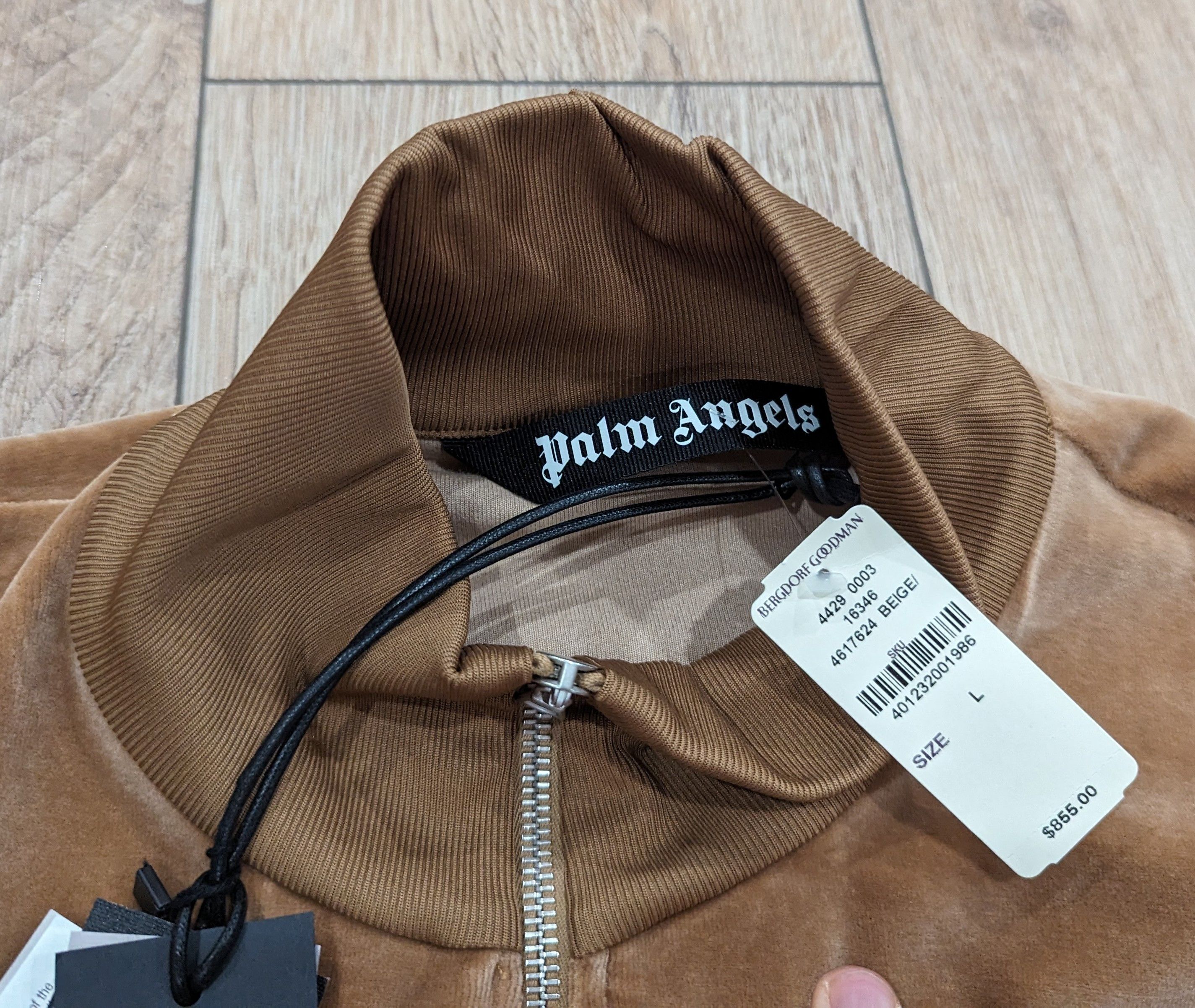 Palm Angels PALM ANGELS Velvet Side Stripe Track Jacket Beige Large Size US L / EU 52-54 / 3 - 2 Thumbnail