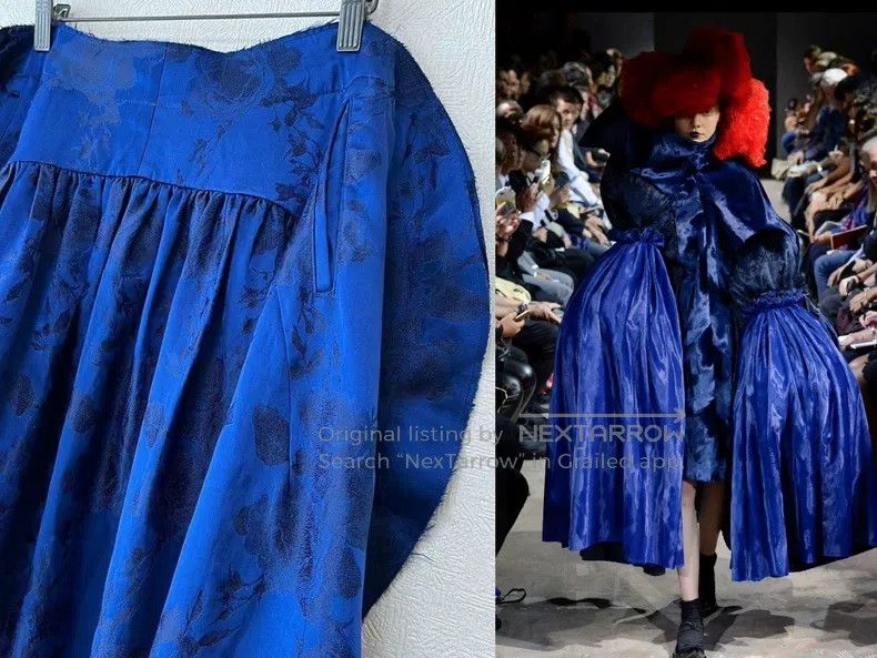 Comme des Garcons Comme Des Garcons size S Main line blue jacquard satin ski Size 22" - 1 Thumbnail