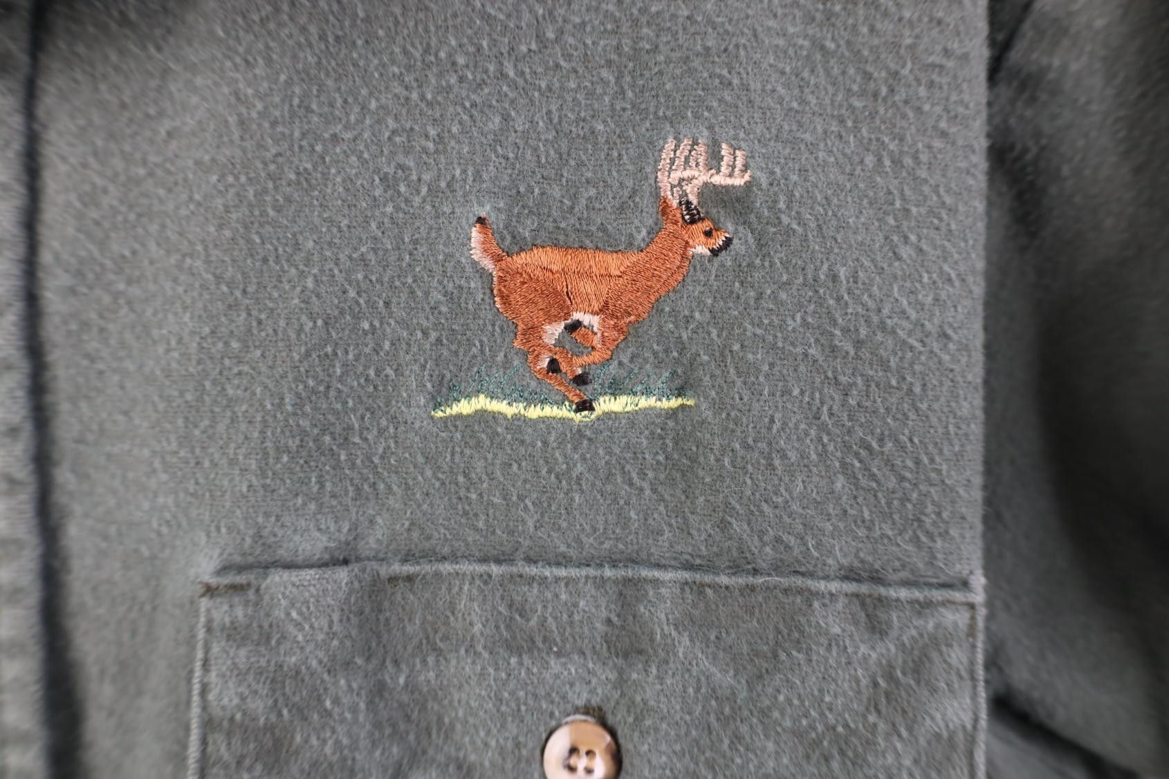Vintage Vintage 90s Streetwear Deer Buck Chamois Cloth Button Shirt Size US L / EU 52-54 / 3 - 4 Thumbnail