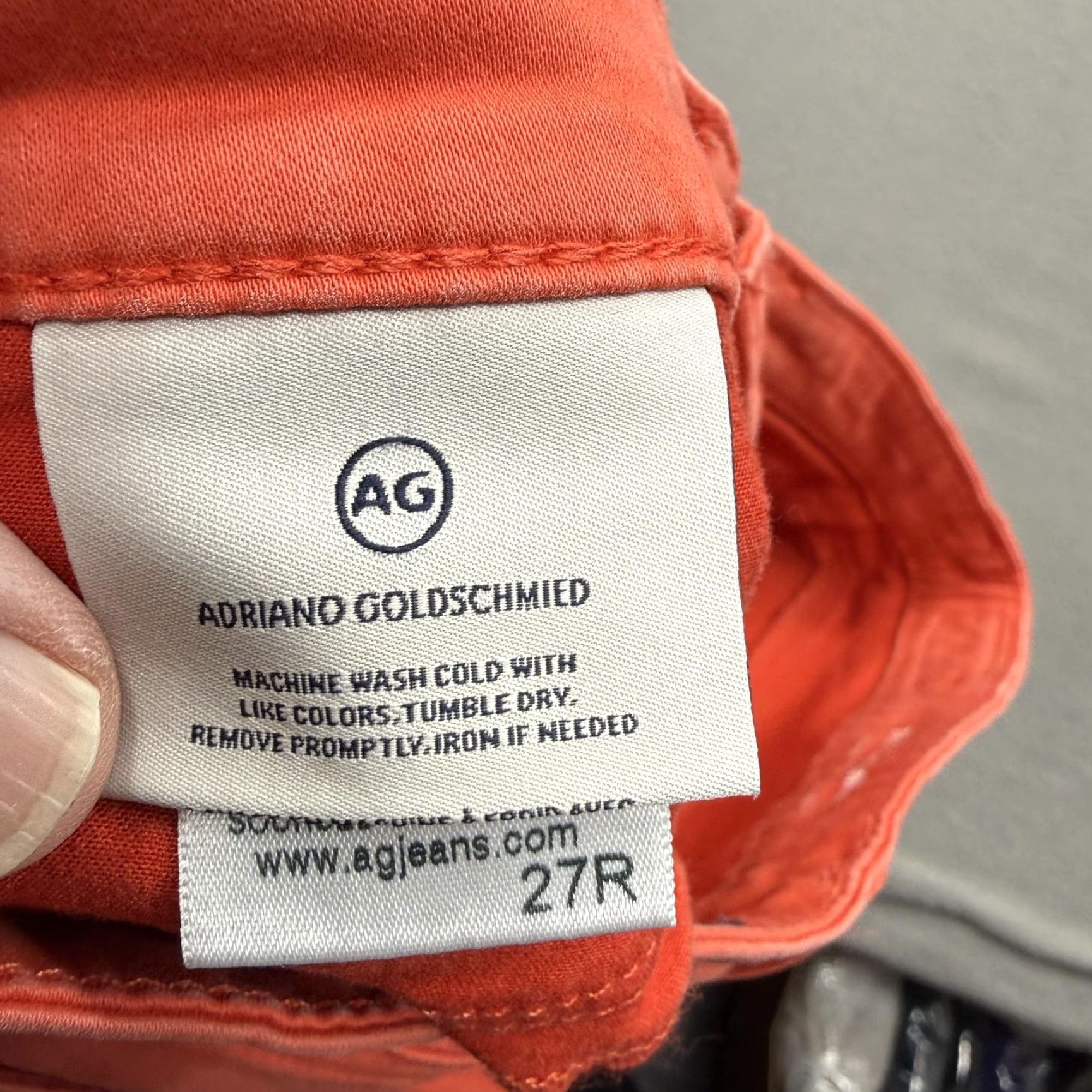 Vintage AG Adriano Goldschmied Jeans Abbey Ankle Mid Rise Super Skinny Orange 27 Womens Jeans Slim Pocket Stretch City 28.5 Inseam Size 27" / US 4 / IT 40 - 5 Thumbnail