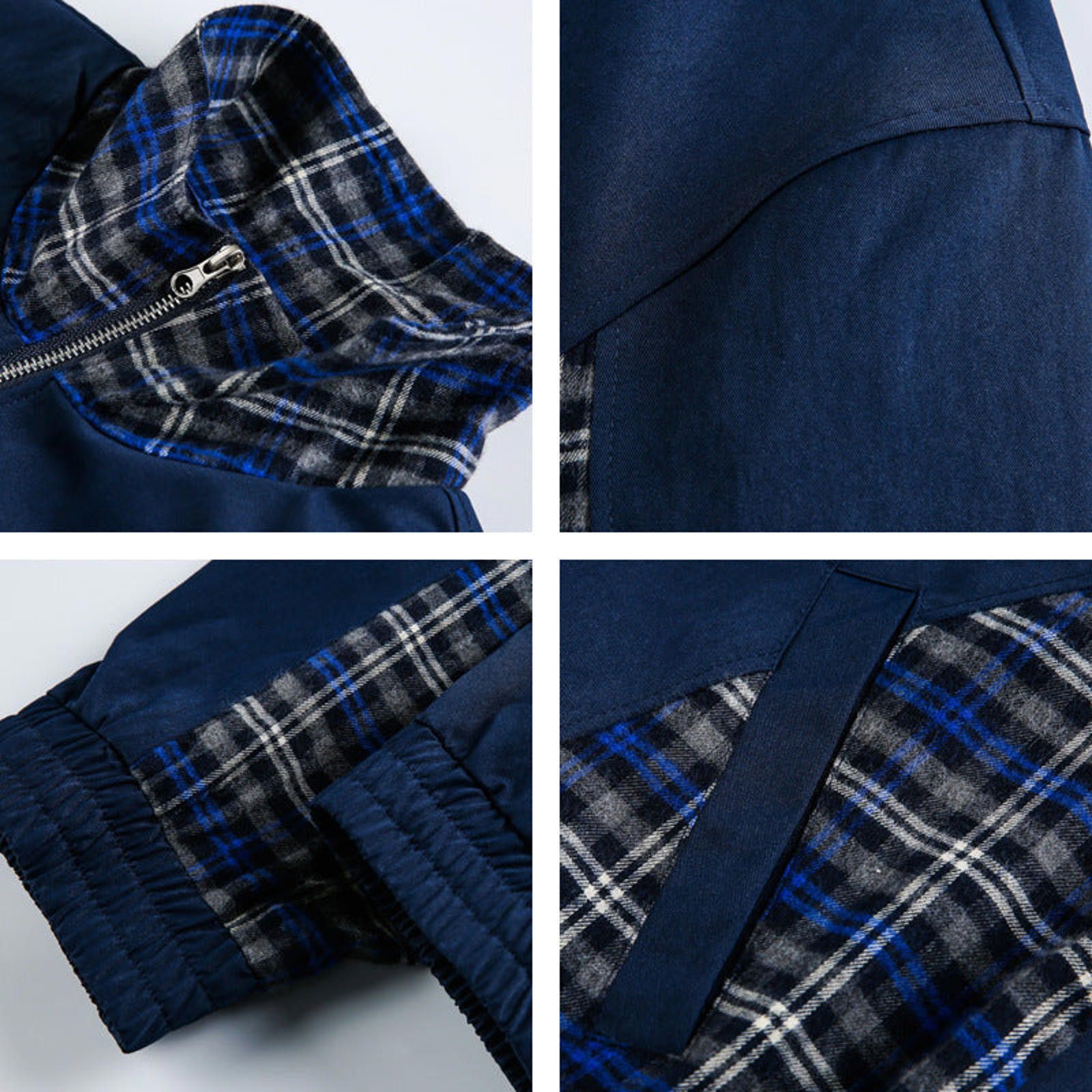Other Navy Plaid Zip Work Jacket | Boxy Cargo Pocket Size US M / EU 48-50 / 2 - 4 Thumbnail