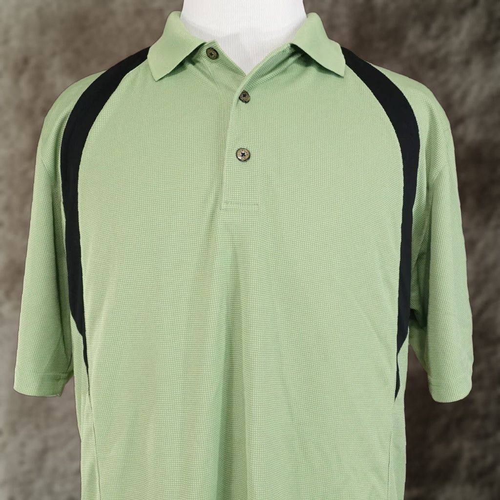 Vintage GRAND SLAM POLO SHIRT MENS XL GREEN STRIPED POLYESTER SHORT SLEEVE Size US XL / EU 56 / 4 - 1 Thumbnail