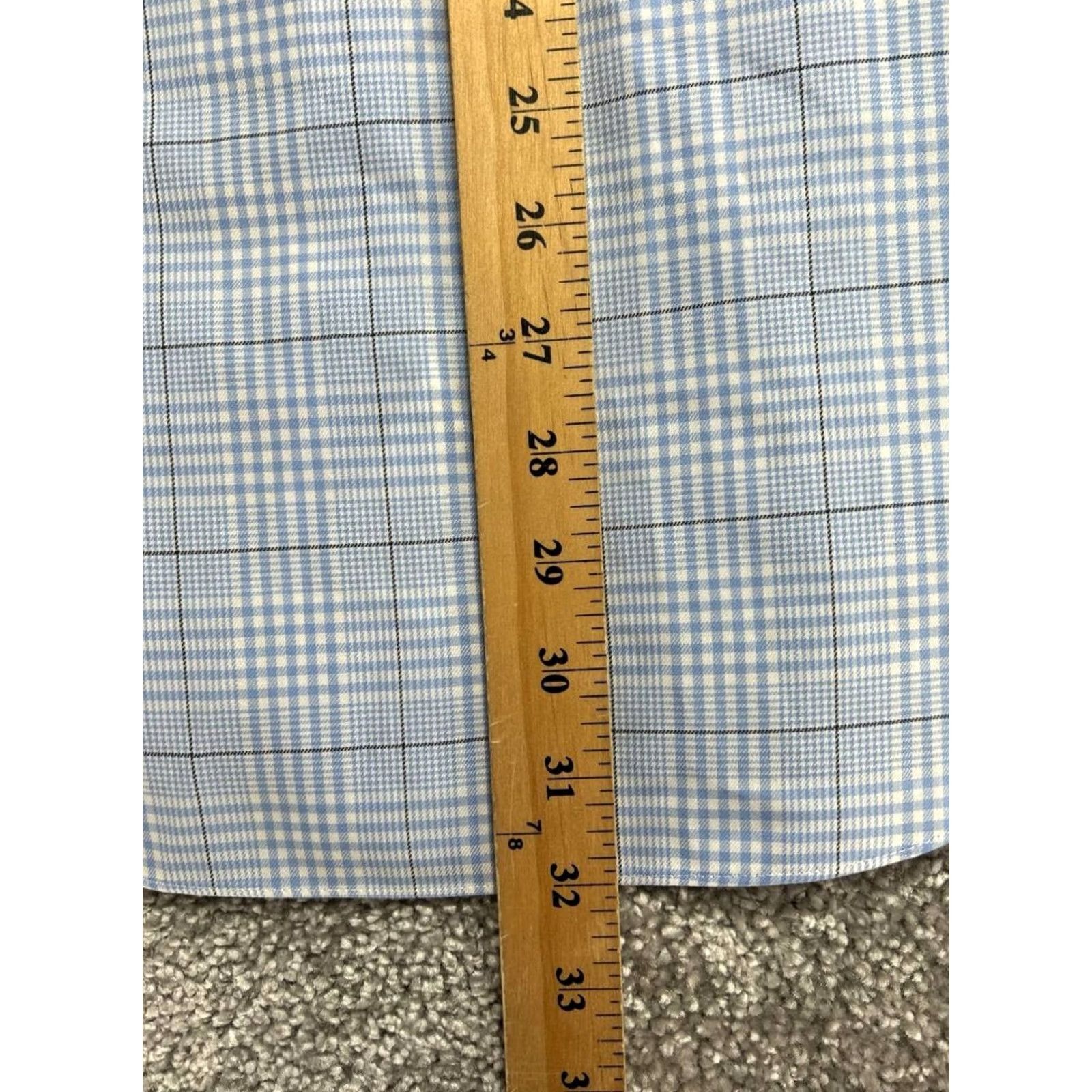 Brooks Brothers Brooks Brothers 346 Dress Shirt Mens 17 Blue Plaid Slim Fit Button Up Shirt Size 46R - 6 Thumbnail