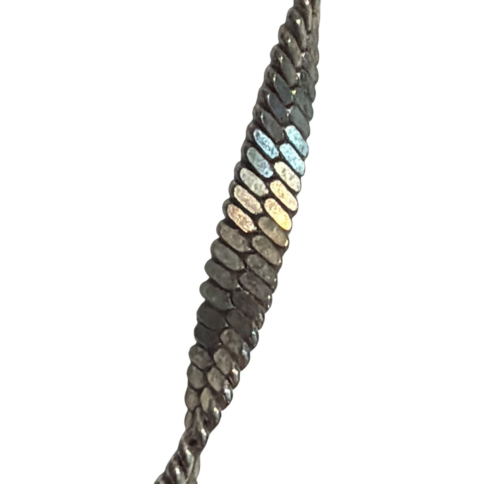 Other Vintage Twisted Silver Tone Herringbone Chain Necklace Signe Size ONE SIZE - 2 Thumbnail