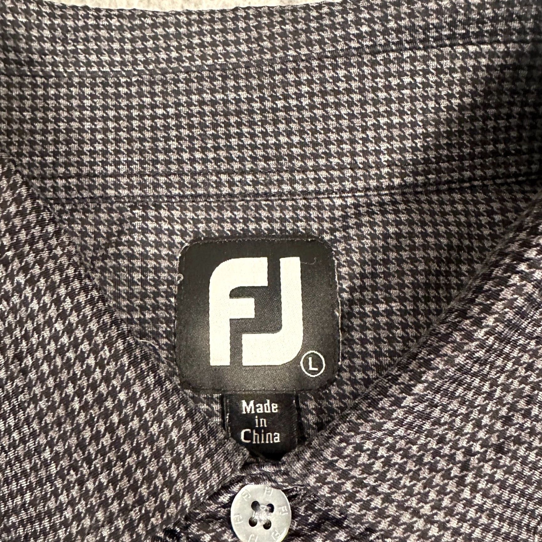 Footjoy Footjoy Polo Shirt Men L Houndstooth Performance Golf Activewear Size US L / EU 52-54 / 3 - 4 Thumbnail