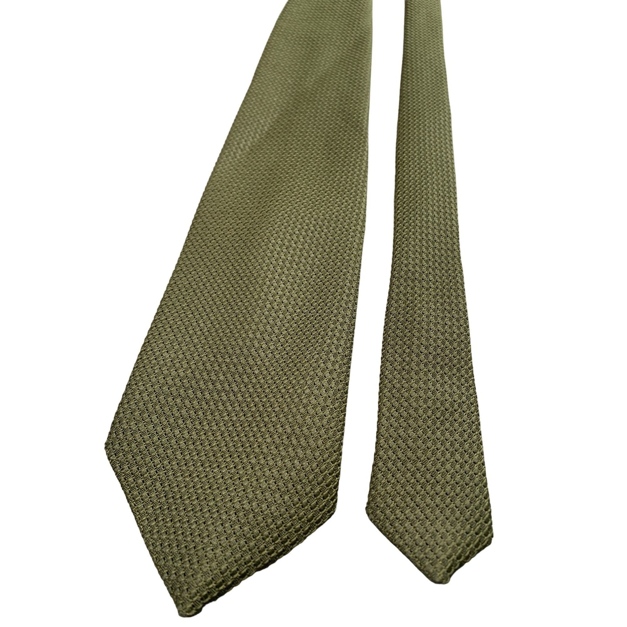Other Mens Olive Green Textured Tie Polyester Classic Formal Neckt Size ONE SIZE - 1 Thumbnail