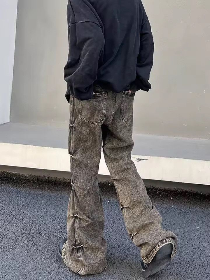 Jean Y2k Cargo Flared Stack Jeans Wide Leg Bootcut Stacked Size US 34 / EU 50 - 4 Thumbnail