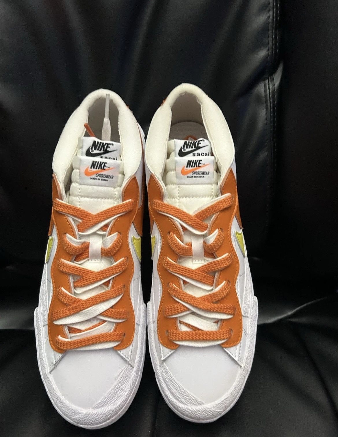 Nike × Sacai Nike Blazer Low Sacai White/Orange/Yellow Mens 9 NIB Size US 9 / EU 42 - 6 Thumbnail