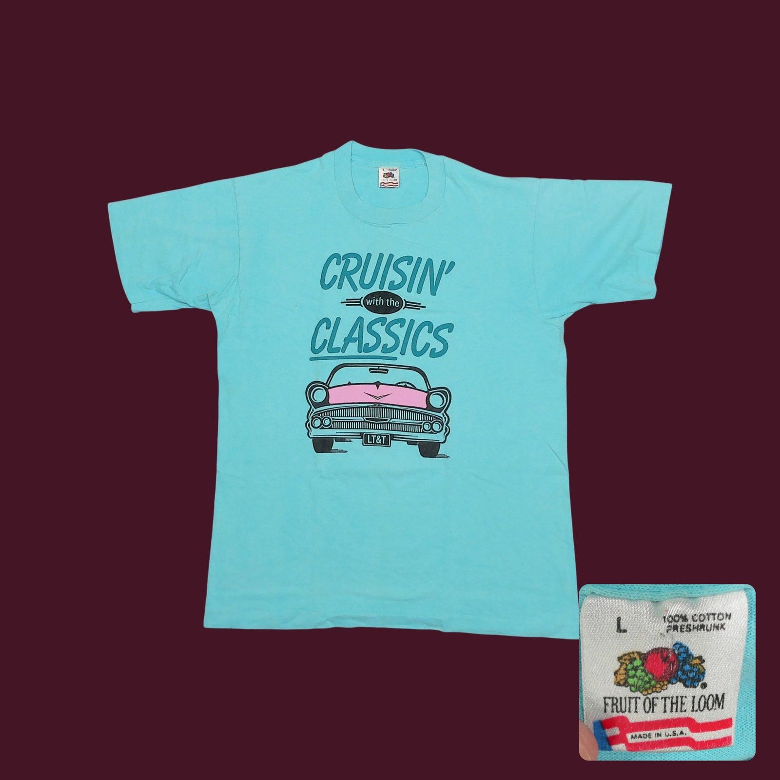 Fruit Of The Loom Fruit Of The Loom 90s Single Stitch Cruisin Classics Car Tee Size US L / EU 52-54 / 3 - 1 Thumbnail