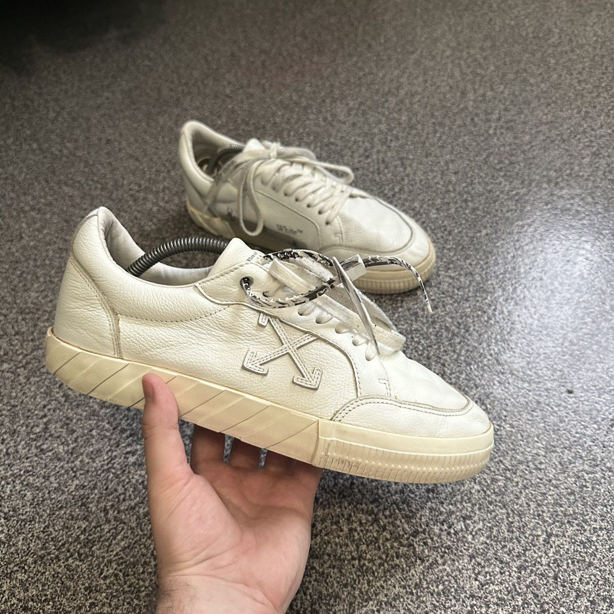 Off-White Off-White Leather Vulcanised Beige Lace Up Sneakers Size 43 Size US 10 / EU 43 - 1 Thumbnail