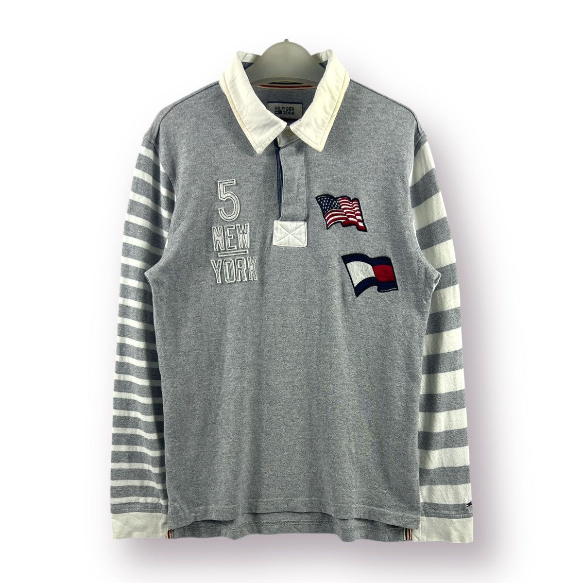 Tommy Hilfiger Hilfiger Denim Tommy Rugby Polo Stripes Tee - M Size US S / EU 44-46 / 1 - 1 Thumbnail