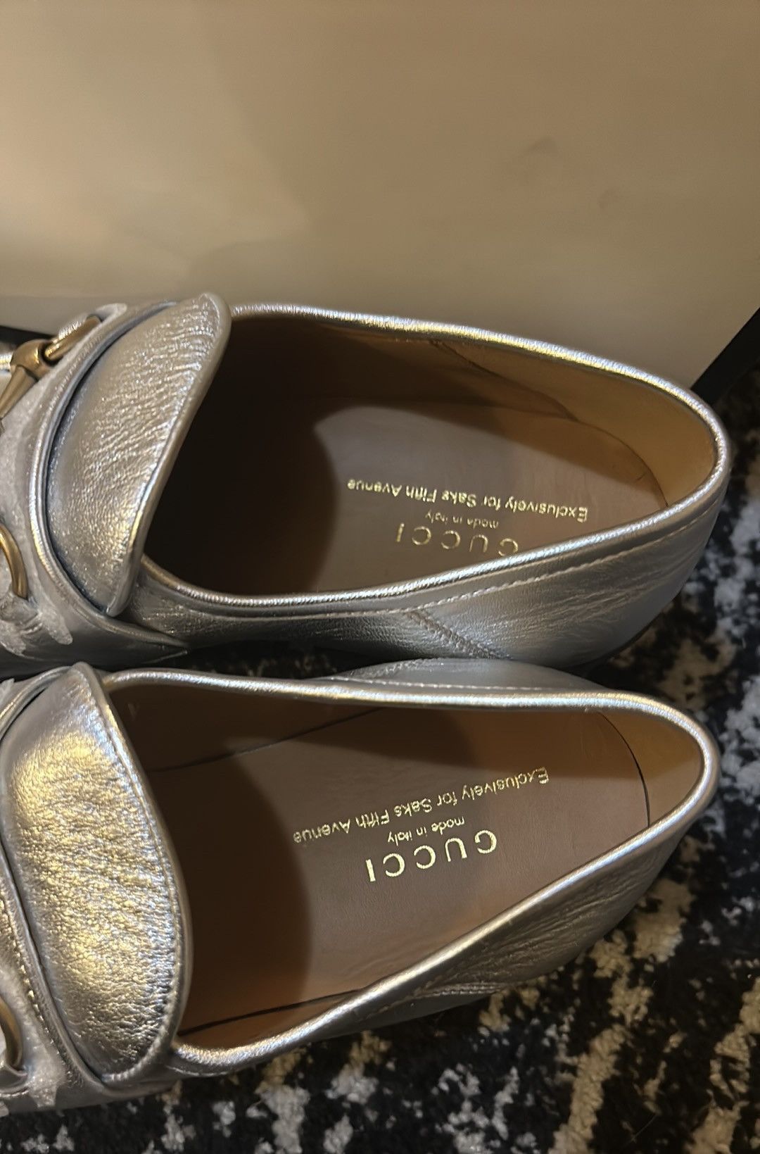 Gucci Gucci Vegas Leather Horsebit Loafers Argento Size US 9 / IT 39 - 5 Thumbnail