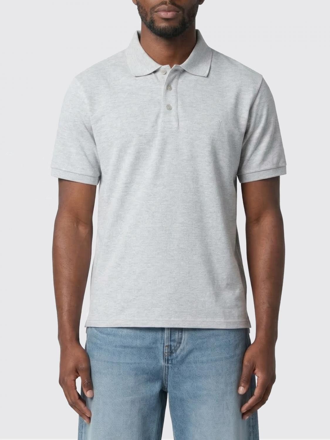 Saint Laurent Paris Saint Laurent Polo Shirt Men Grey Size US S / EU 44-46 / 1 - 1 Thumbnail