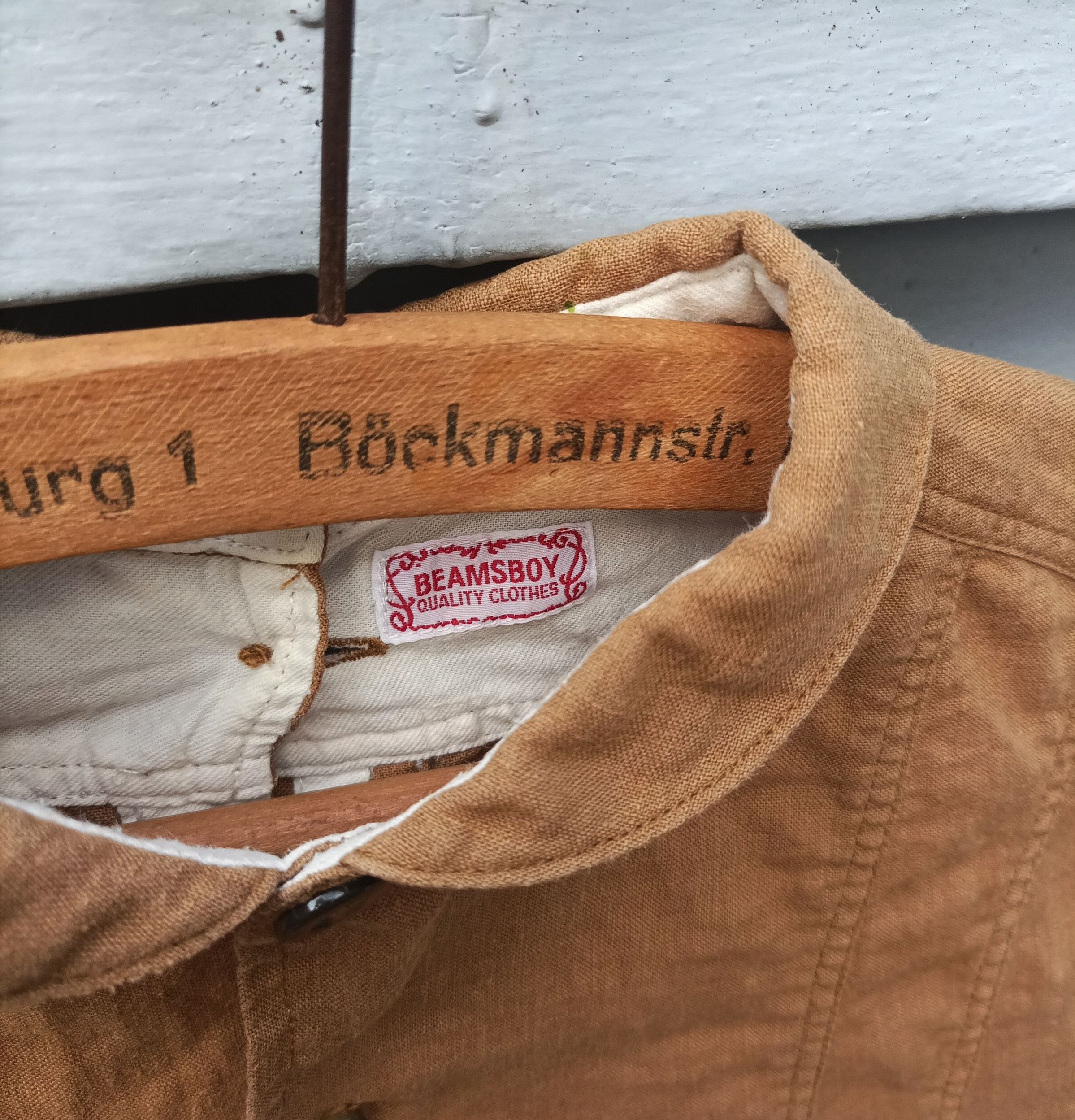 Japanese Brand (D52) Beams Boy Khaki Half Button Linen blouse Size XS / US 0-2 / IT 36-38 - 5 Thumbnail