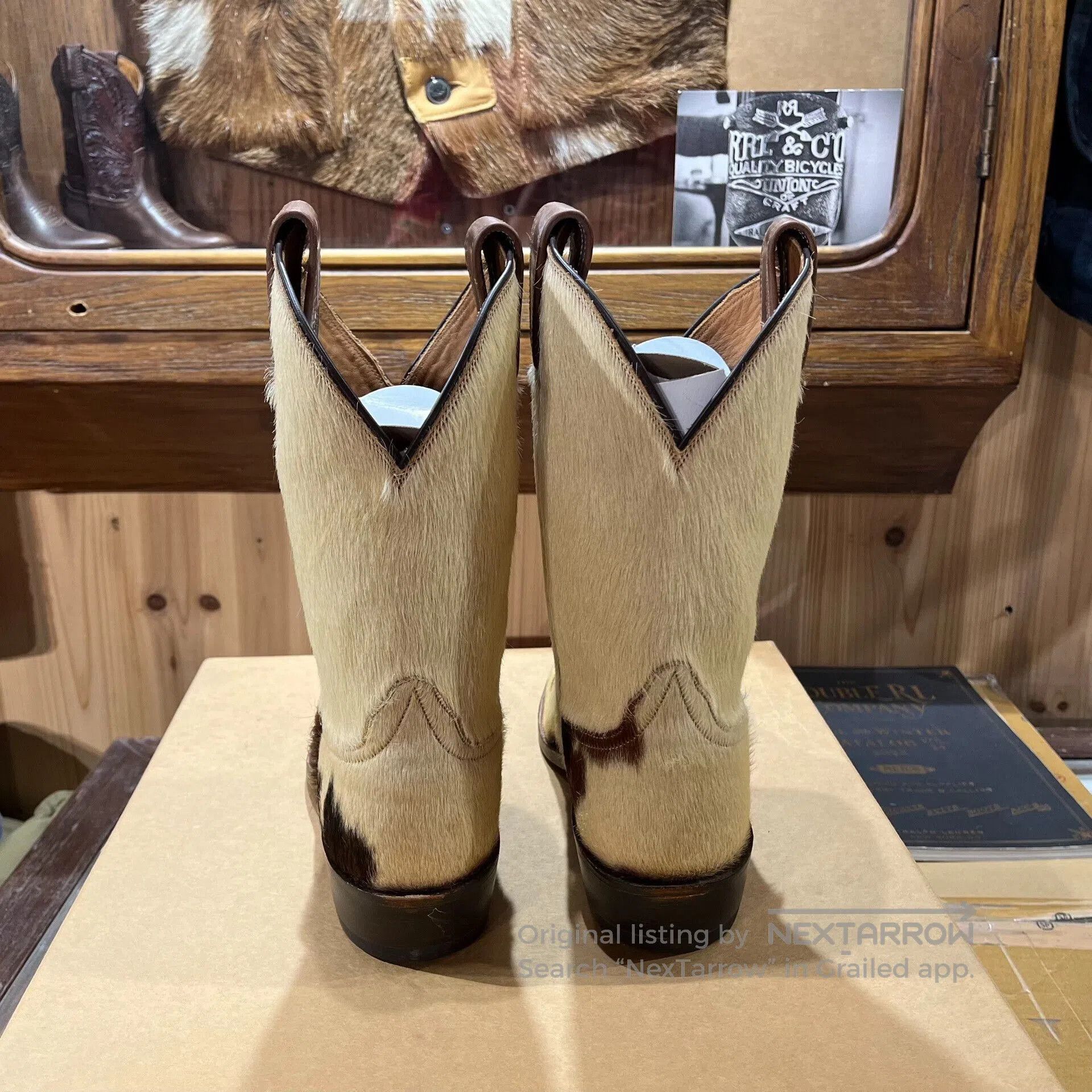 RRL Ralph Lauren rrl cowhide western cowboy boots. Size US 8 / EU 41 - 4 Thumbnail