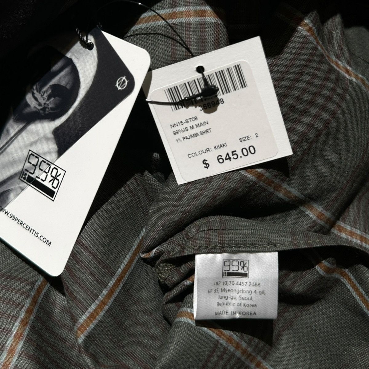 99%IS- Velvet collar plaid 1% shirt Size US M / EU 48-50 / 2 - 5 Thumbnail