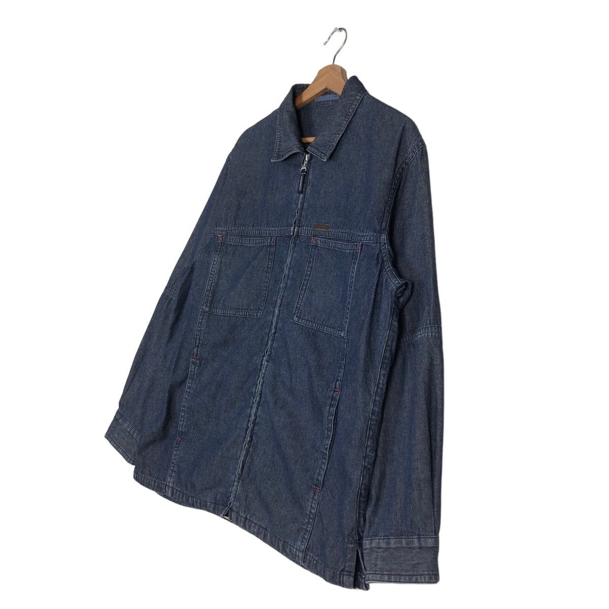 Japanese Brand 🔥Vintage Denim Chore Jacket Zipper Crocodile Japan Made Size US L / EU 52-54 / 3 - 2 Thumbnail