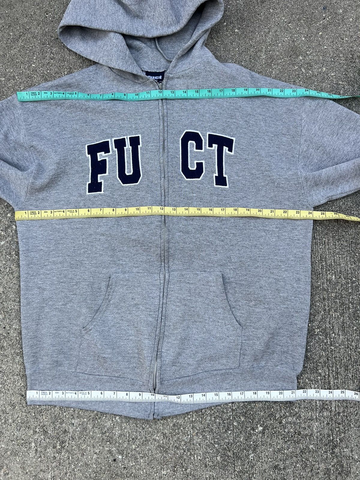 Fuct × Vintage Vintage 90s FUCT Spell Out Grey Hoodie Sweater  