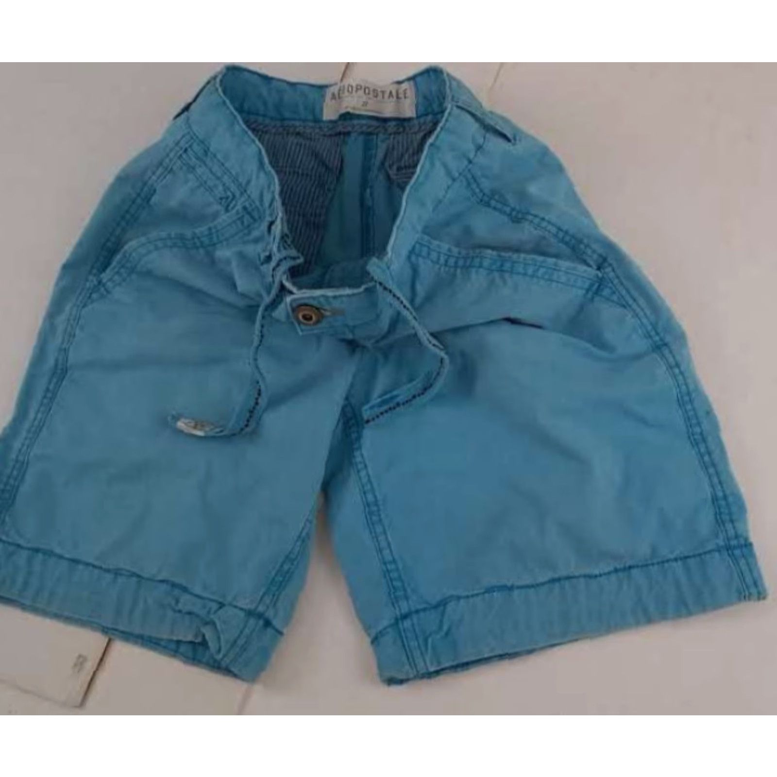 Vintage VINTAGE Aeropostale Men Cotton Shorts 32 Blue Denim Chino 9in Inseam Pockets 90s Preppy Casual Summer Mens Size US 32 / EU 48 - 2 Thumbnail
