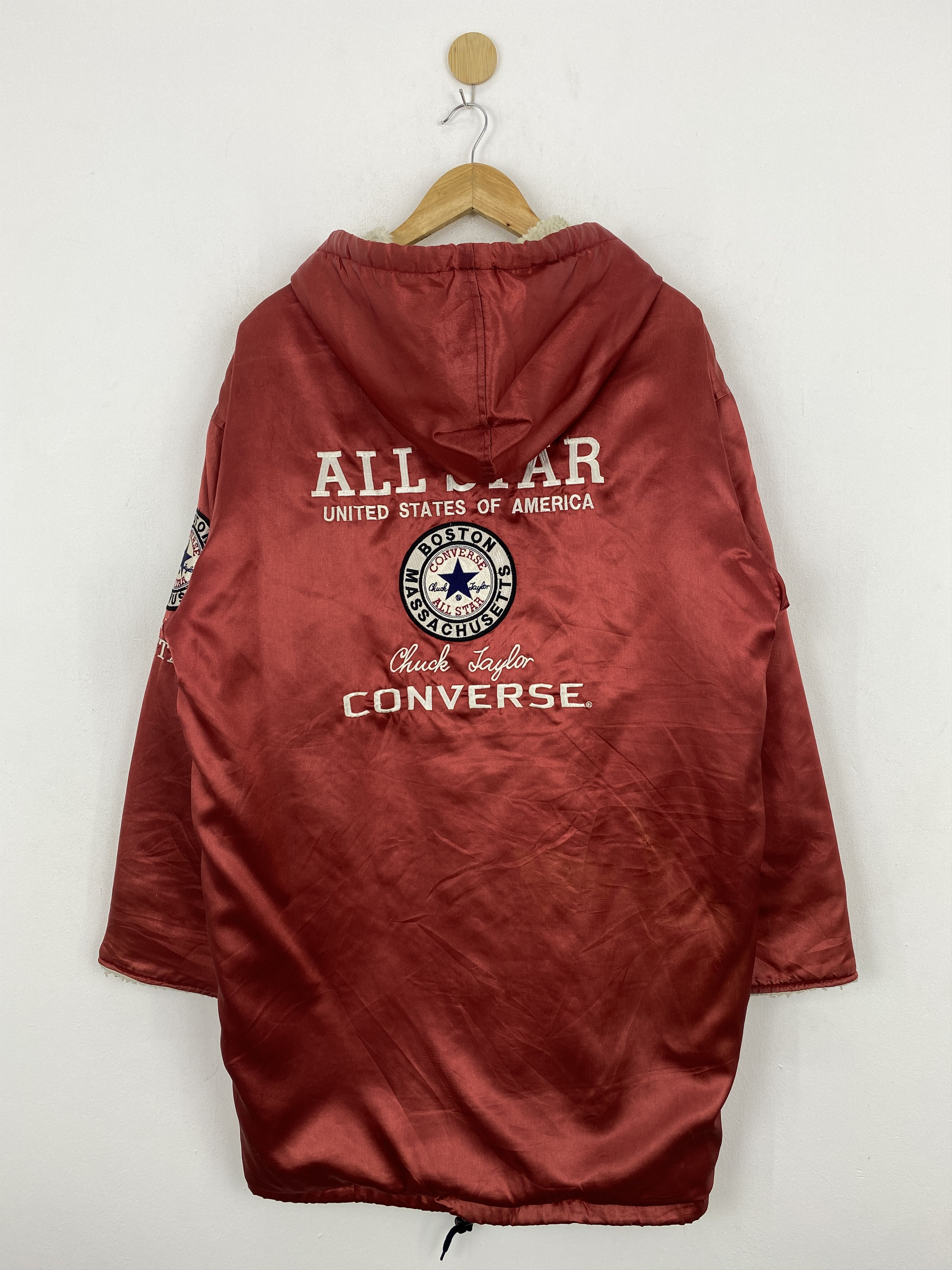 Converse Vintage Converse All Star Big Logo Sherpa Long Jacket J1930 Size US XL / EU 56 / 4 - 1 Thumbnail