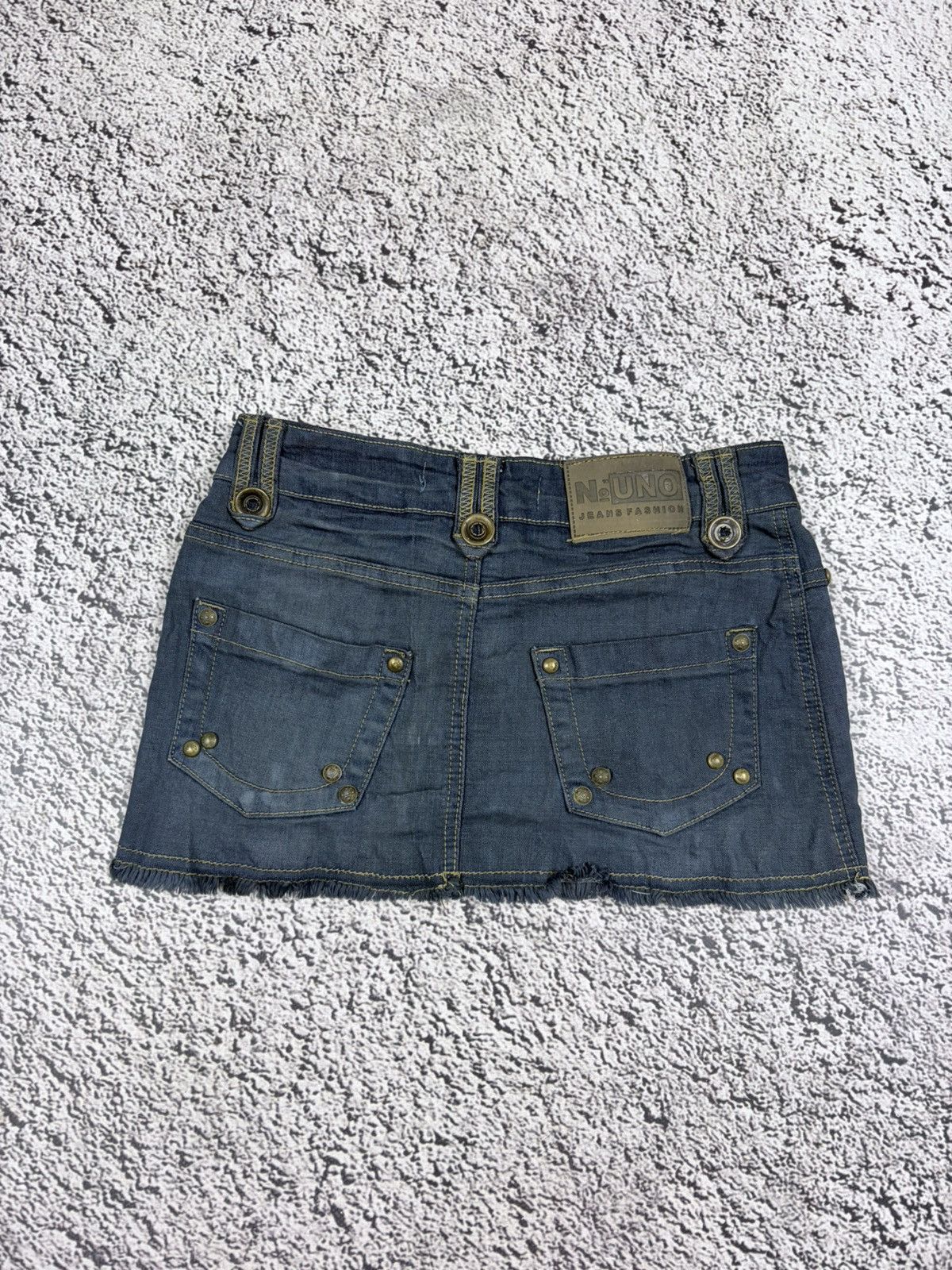 Japanese Brand Vintage Y2K Denim Cargo Mini Skirt Low Rise Distressed Size 25" / US 0 / IT 36 - 5 Thumbnail
