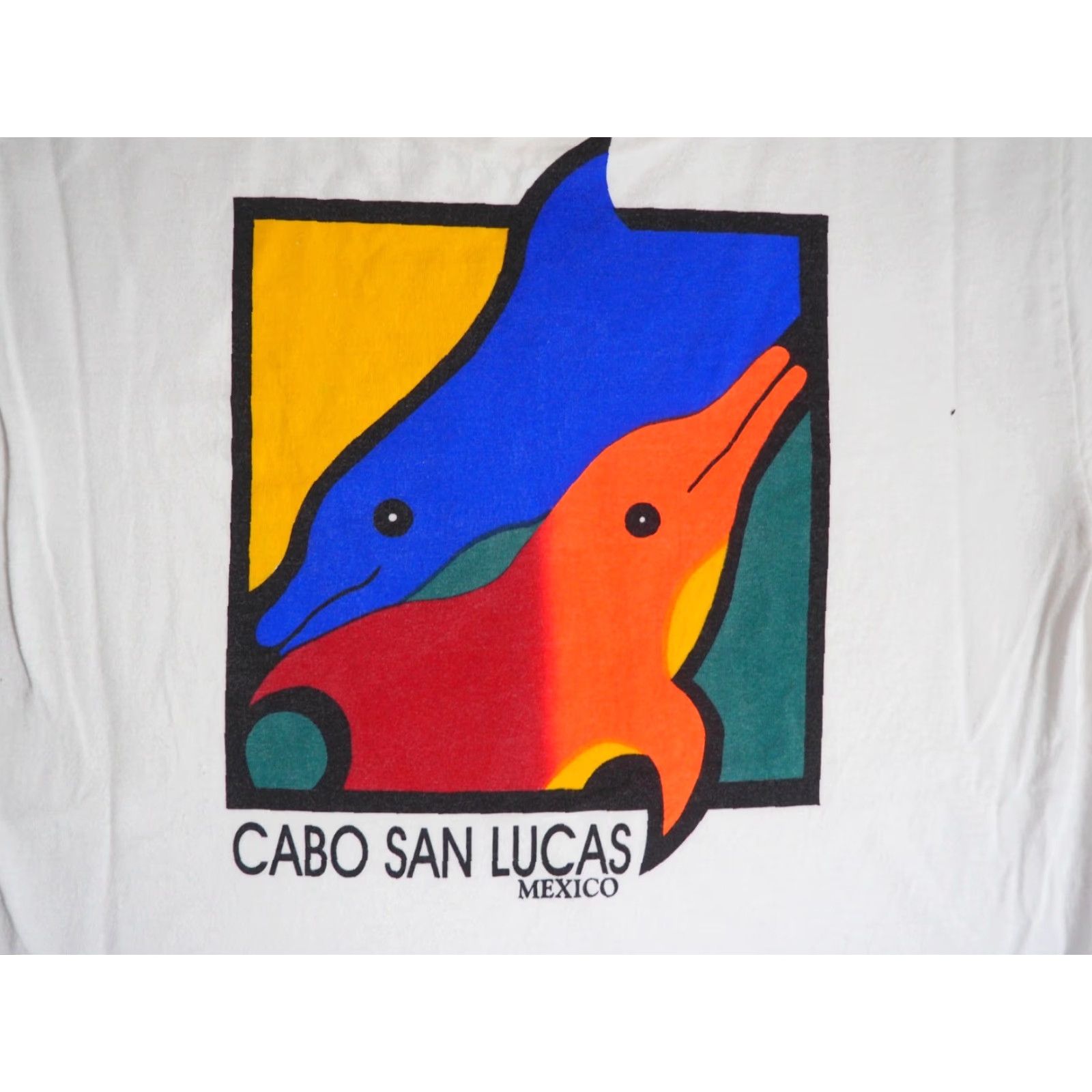 Vintage VINTAGE 90s Cabo San Lucas Mexico Dolphin Travel Graphic Print White Tee T-Shirt Mens L Size US L / EU 52-54 / 3 - 5 Thumbnail