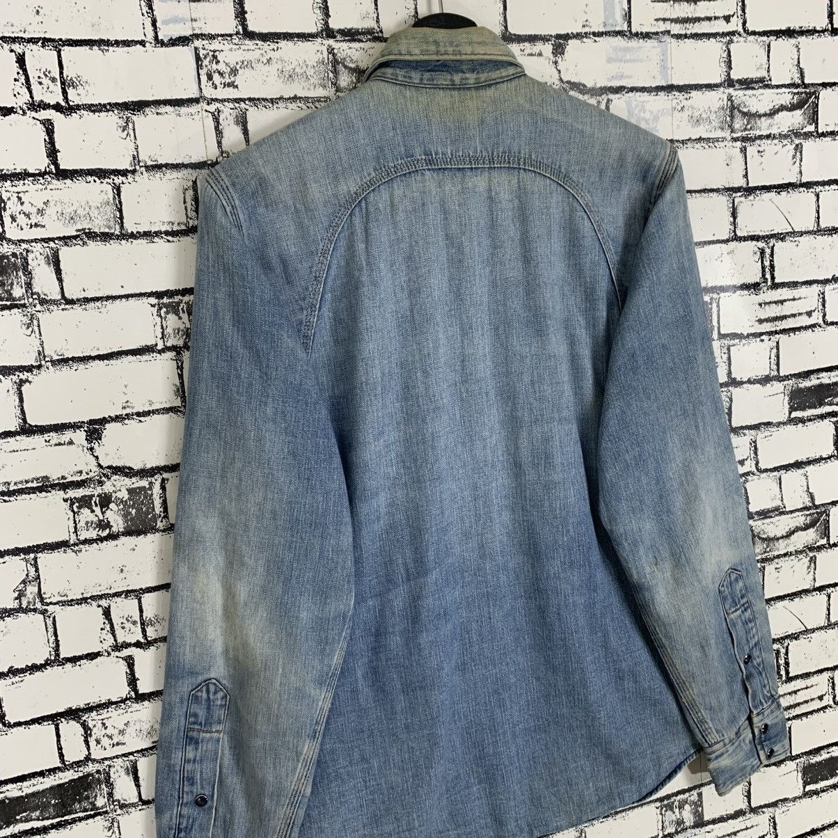 Blue Blue Japan × Vintage Vintage Blue Blue Denim Washed Faded Flannel Shirt Size US M / EU 48-50 / 2 - 10 Thumbnail