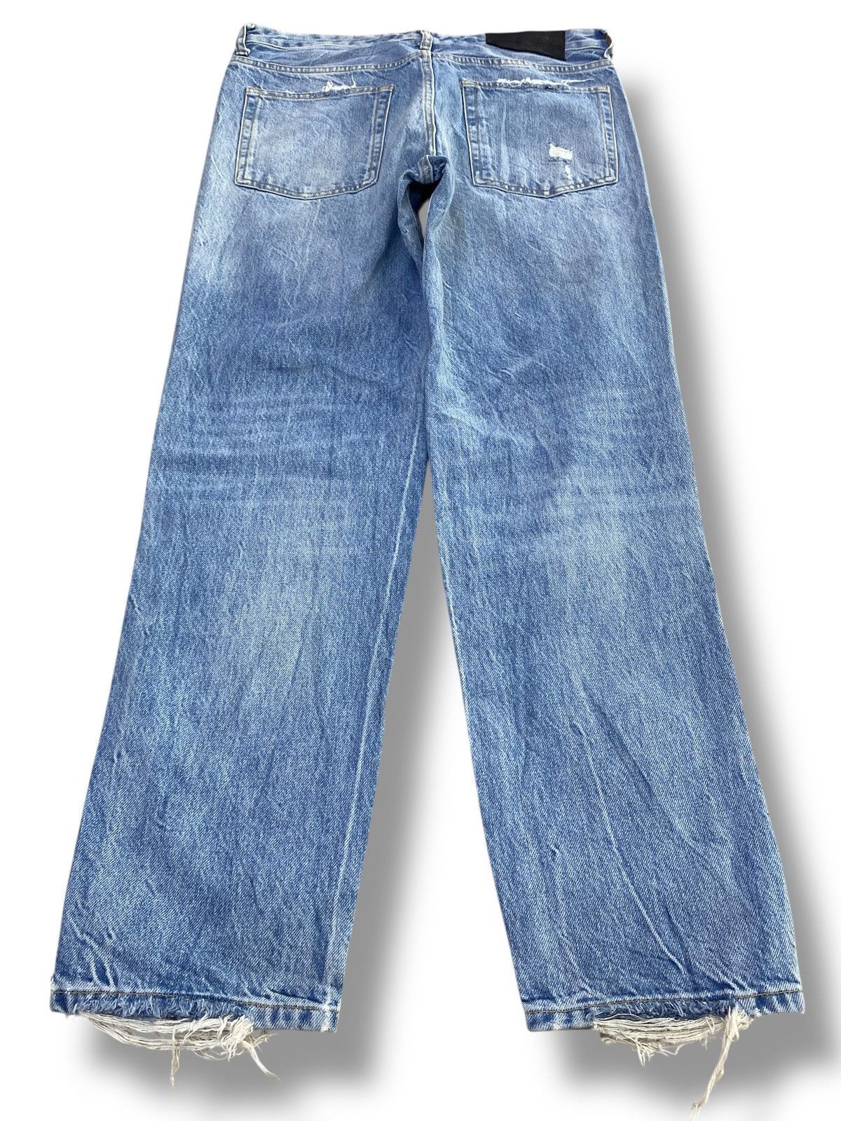 Japanese Brand Japanese Brand Acid Blue Wash Style Distressed Jeans Size US 32 / EU 48 - 3 Thumbnail