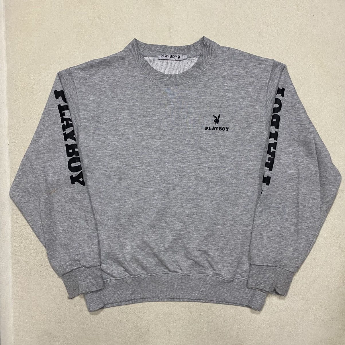 Playboy × Vintage Vintage Y2K Distressed PLAYBOY Big Logo Sweatshirt Size US M / EU 48-50 / 2 - 1 Thumbnail