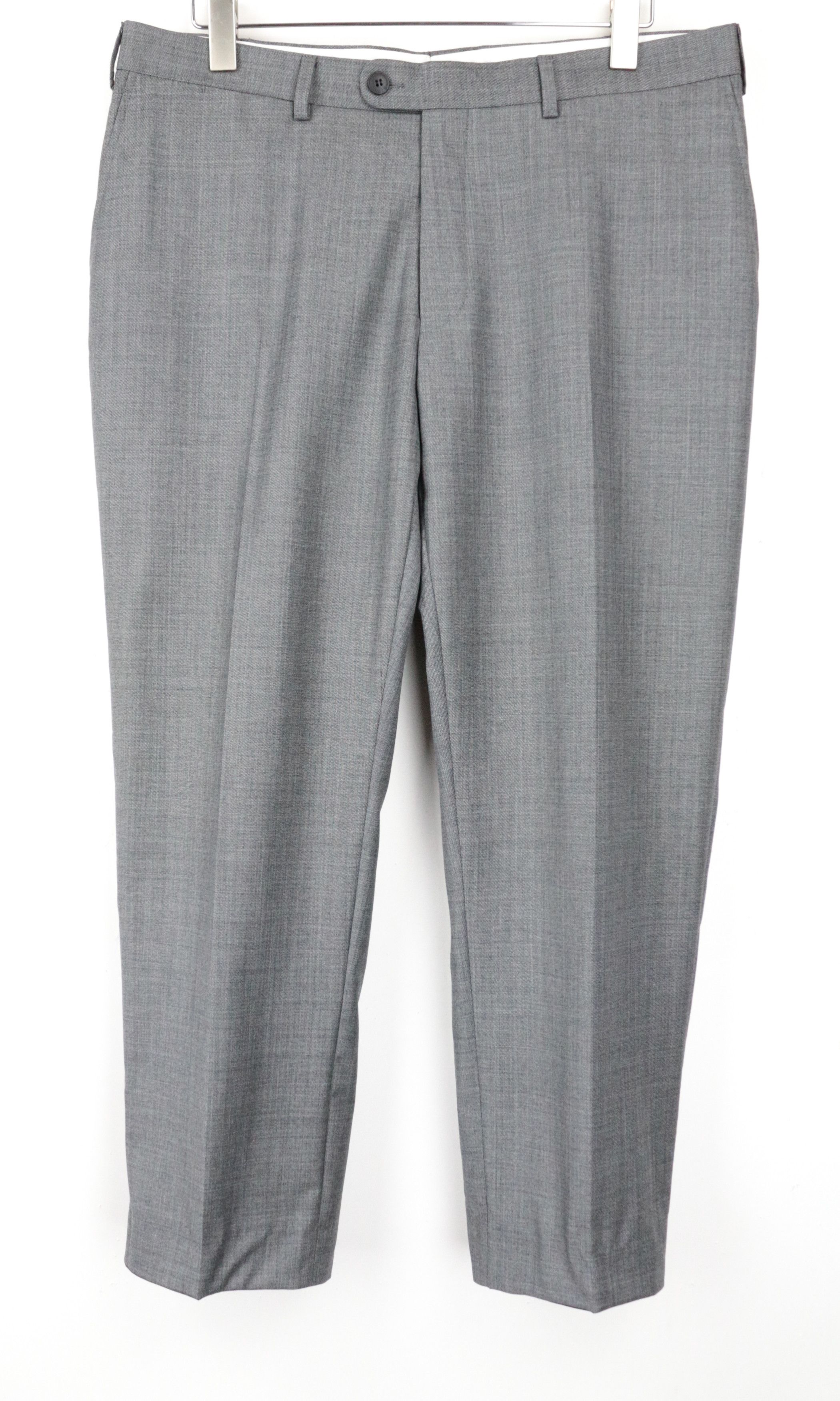 Suitsupply BRESCIA UK44R Grey Melange Wool Trousers 66654 Size US 44 / EU 60 - 1 Thumbnail