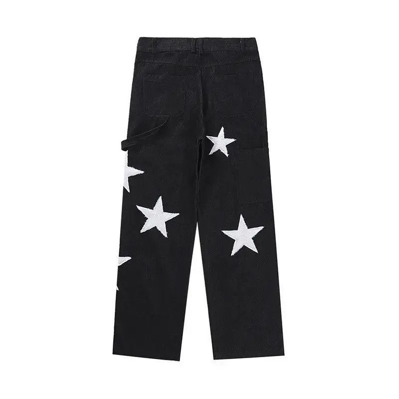 Japanese Brand Retro-style Jeans Ripped Baggy Trousers Star Harajuku style Size US 30 / EU 46 - 3 Thumbnail