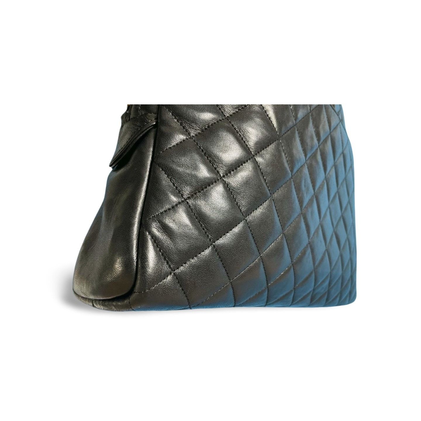 Chanel Vintage CHANEL black lamb leather large bag Size ONE SIZE - 5 Thumbnail