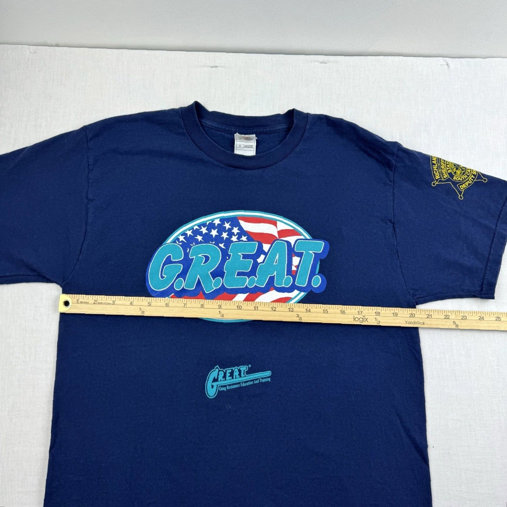Fruit Of The Loom VINTAGE Great Shirt Men L Blue USA Y2K Gang Resistance Police Training Nike Size US L / EU 52-54 / 3 - 7 Thumbnail
