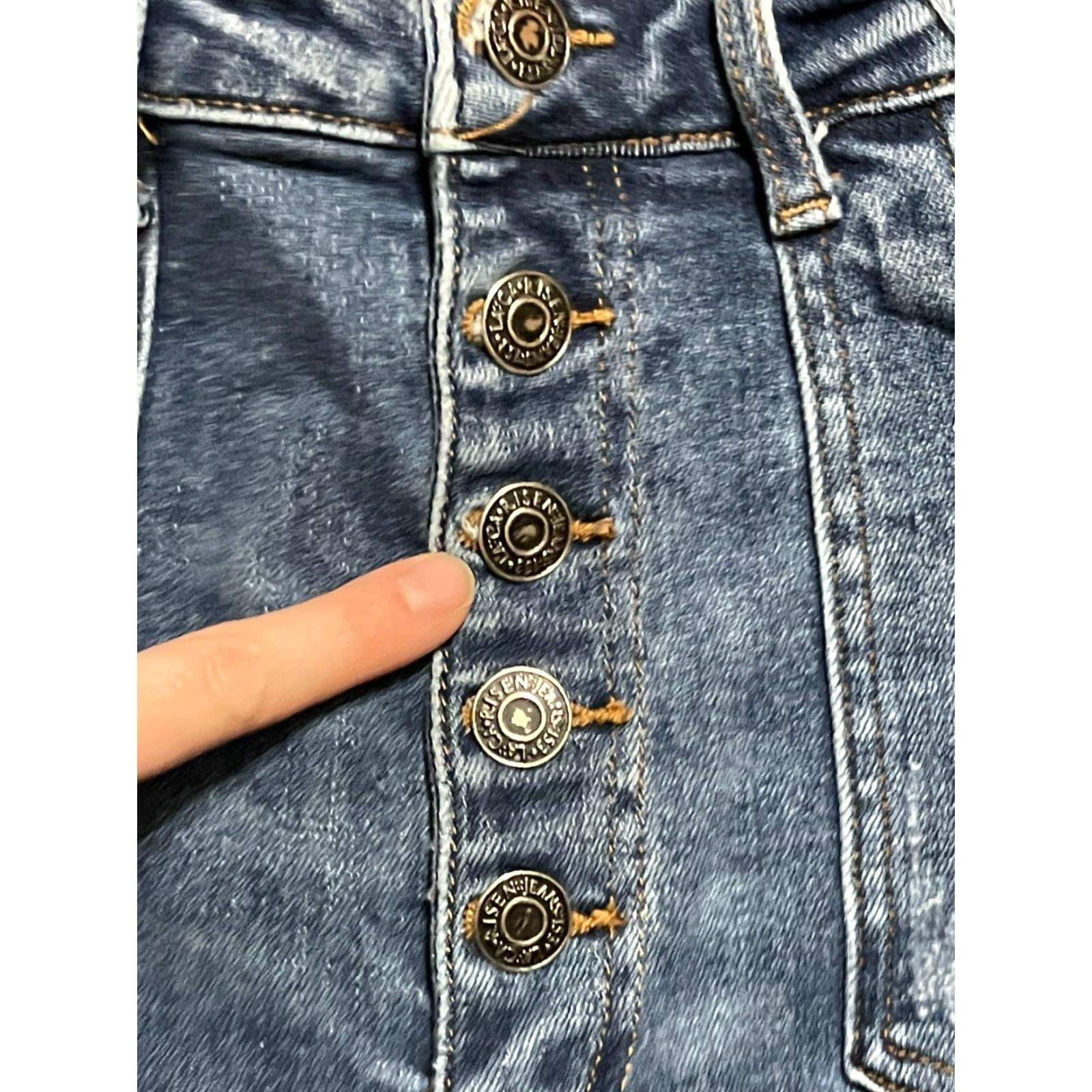 Vintage Los Angeles Risen Jeans Women 1XL Blue Denim Skinny Button Fly Jeans Size 40" / US 18 - 4 Thumbnail