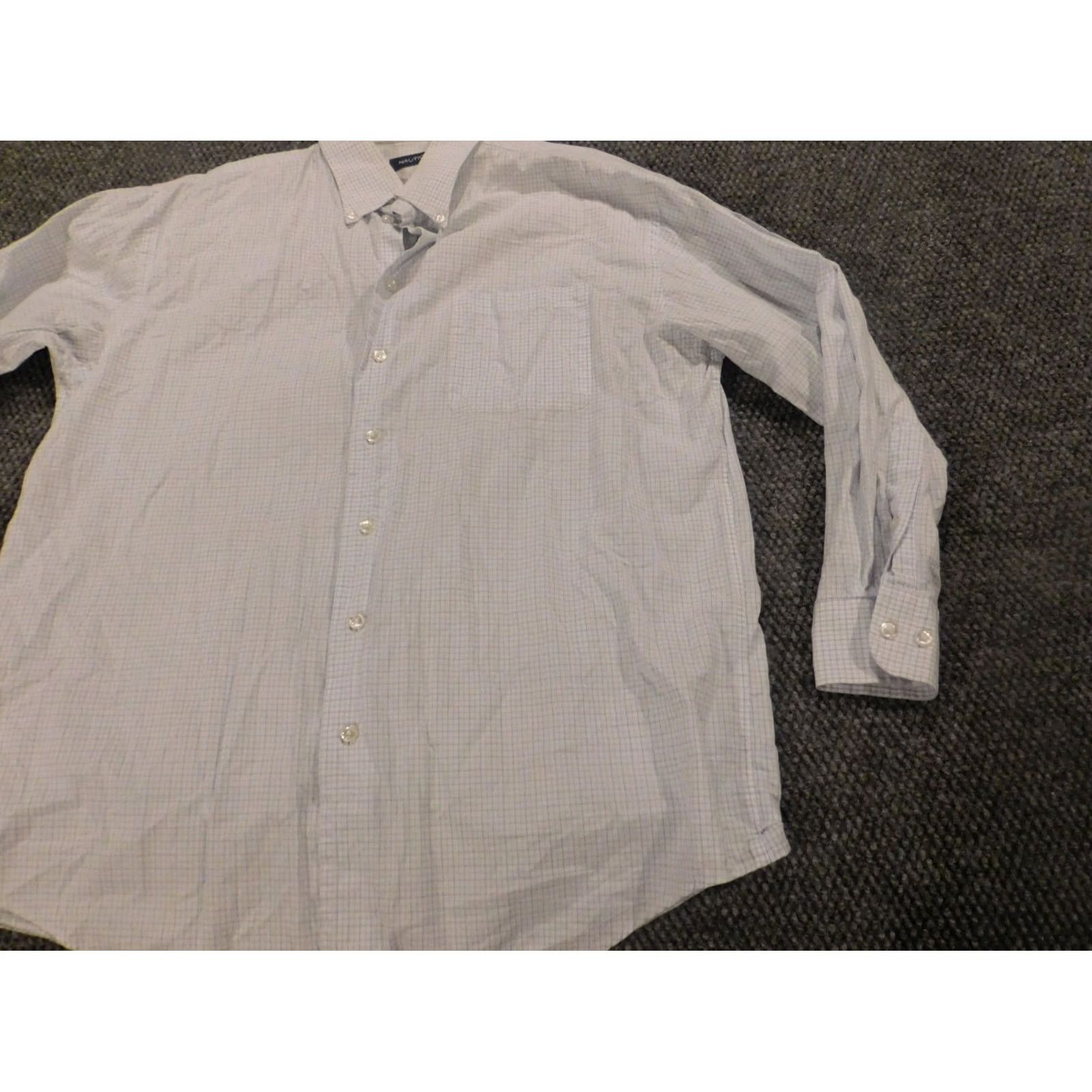 Nautica Nautica Mens Shirt 16.5 White Plaid Traveler Button Down Dress Shirt Long Sleeve Knitted Cotton Collared Button-Down 16.5 in Modern Mens Size US XL / EU 56 / 4 - 3 Thumbnail