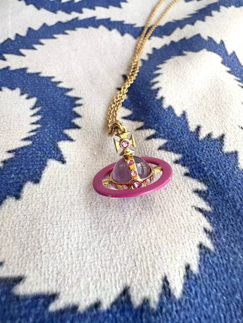 Vivienne Westwood Vivienne Westwood Plum Pink Pink Lacquered Saturn Orb Size ONE SIZE - 3 Thumbnail