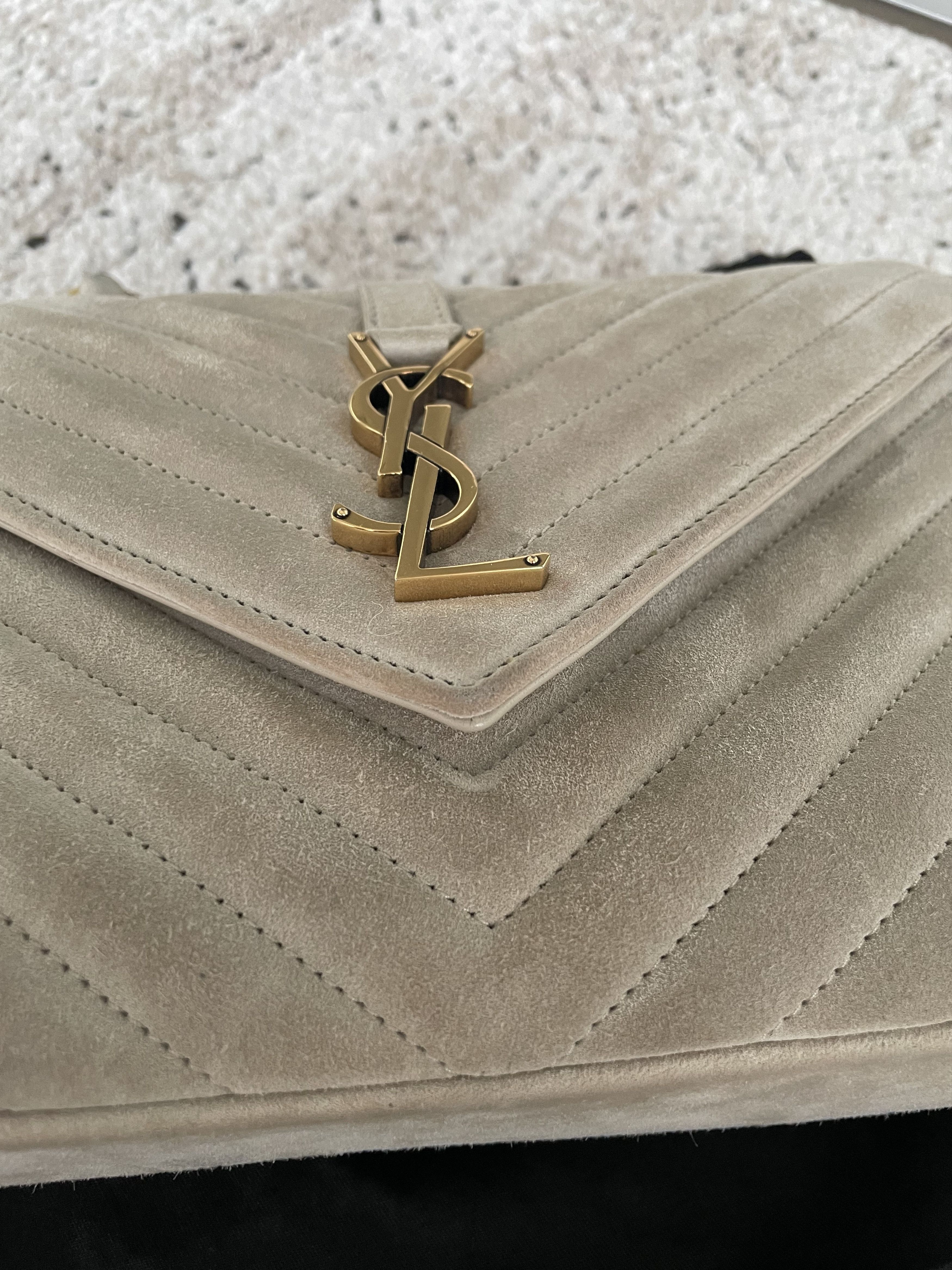 Yves Saint Laurent YSL COLLEGE MEDIUM IN QUILTED SUEDE Size ONE SIZE - 5 Thumbnail