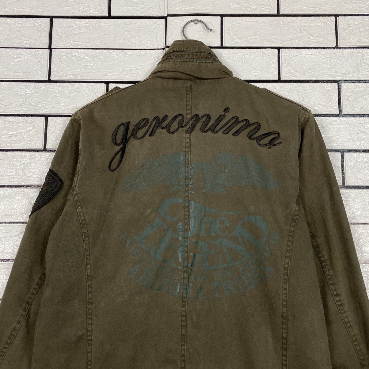 Japanese Brand 📌Vintage Biker Jacket Arizona Tribes Geronimo Big Logo Size US M / EU 48-50 / 2 - 10 Thumbnail