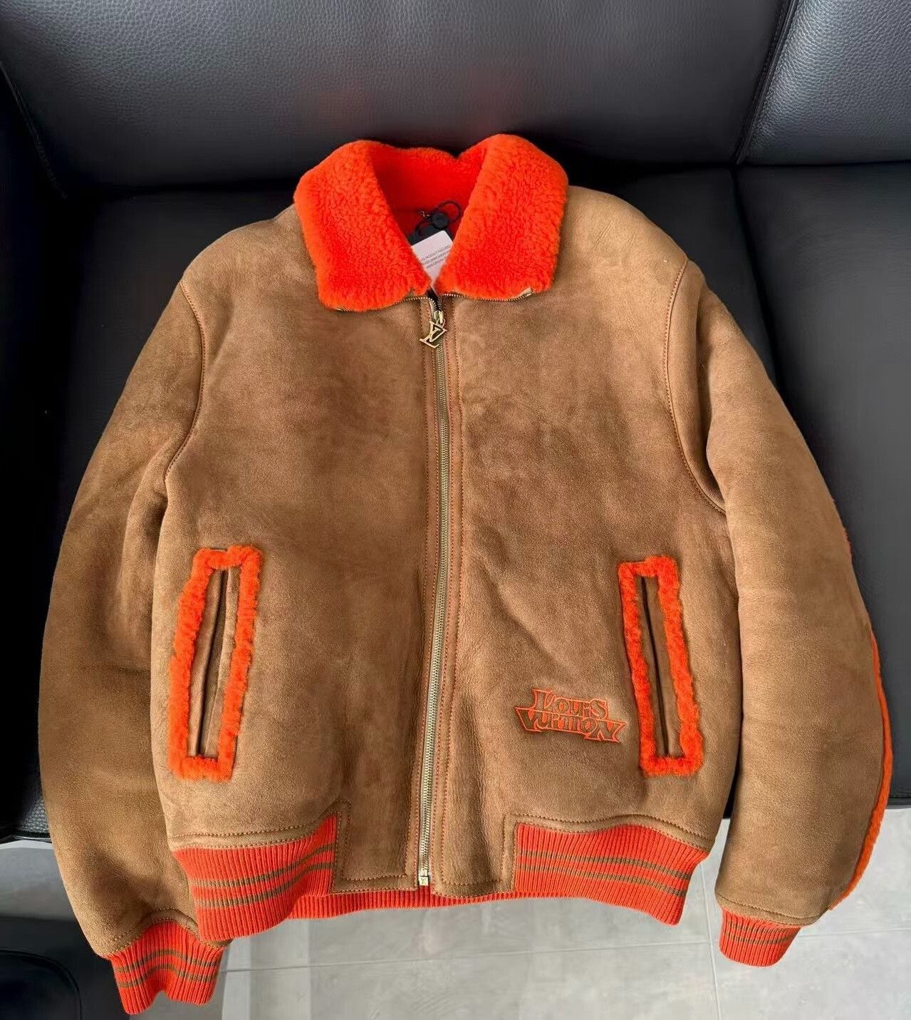 Louis Vuitton Louis Vuitton Orange Brown Shearling Jacket Size US M / EU 48-50 / 2 - 1 Thumbnail