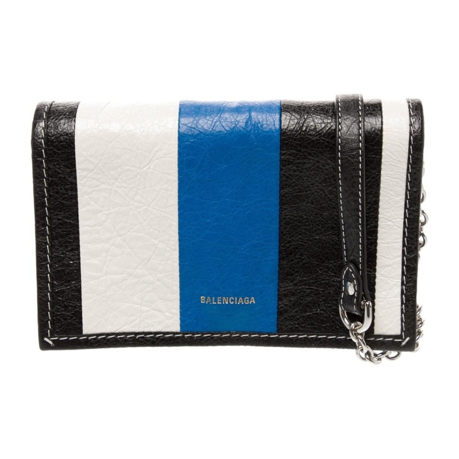 Balenciaga Balenciaga Lambskin Bazar Crossbody Stripe Wallet on Chain Size ONE SIZE - 1 Thumbnail