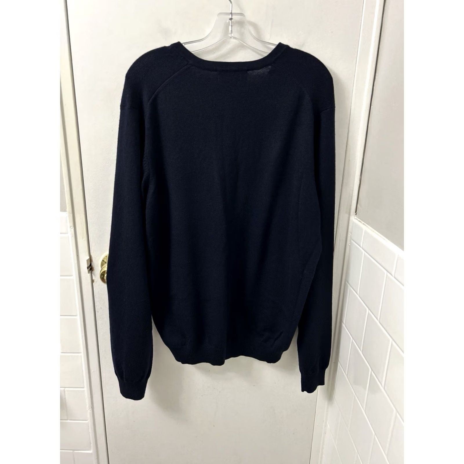 Brooks Brothers Brooks Brothers Sweater V-Neck Pullover Mens Large Navy Blue Merino Wool Stretch Pullover Size US L / EU 52-54 / 3 - 6 Thumbnail