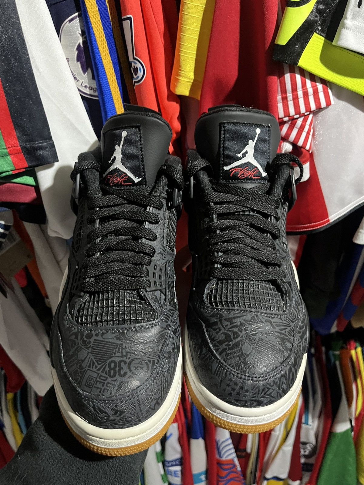 Jordan Brand × NBA Air Jordan 4 Retro SE Laser Black Gum 2018 Size US 10 / EU 43 - 2 Thumbnail