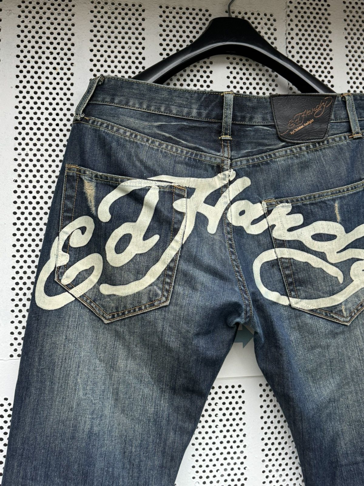 Ed Hardy × Japanese Brand × Vintage Vintage Ed Hardy Faded Denim Jeans Size 33/34 Size US 33 - 6 Thumbnail